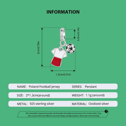 Poland Football Jersey Charm