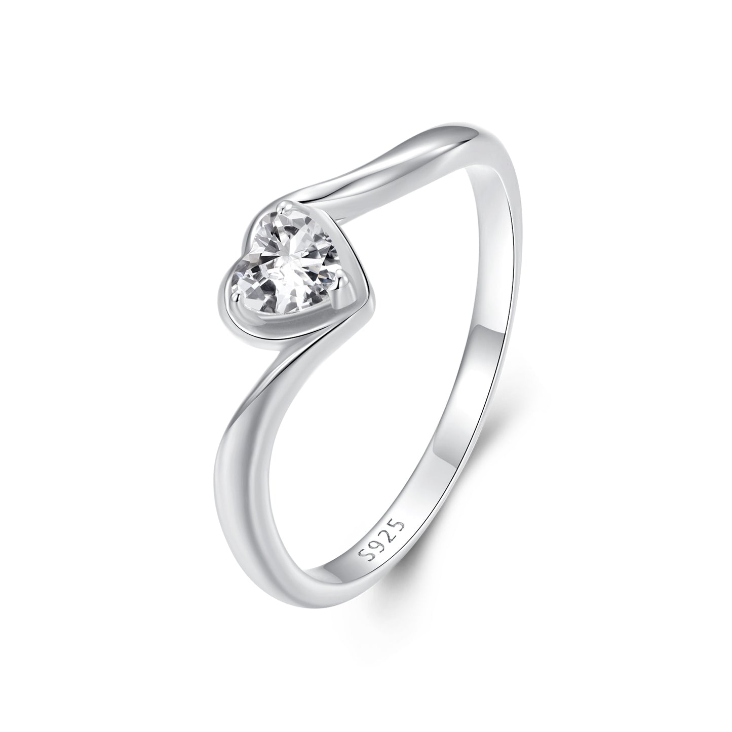 Delicate Heart Moissanite Ring