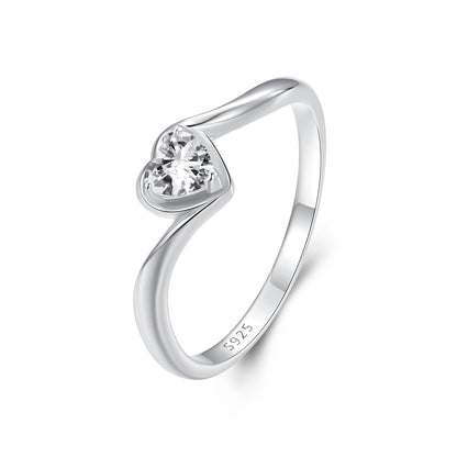 Delicate Heart Moissanite Ring