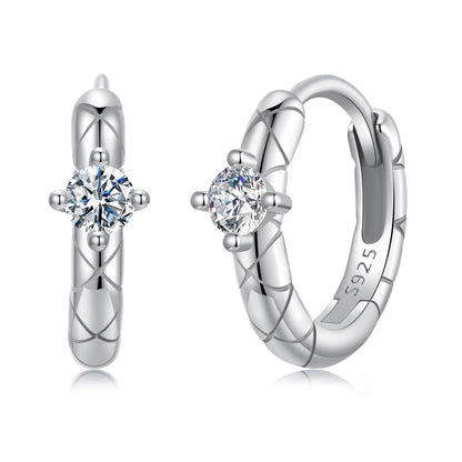 Diamond-Pattern Moissanite Ear Climbers