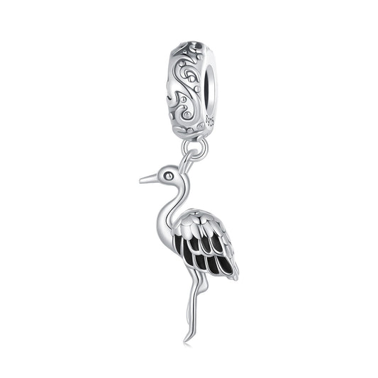White Stork Pendant Charm