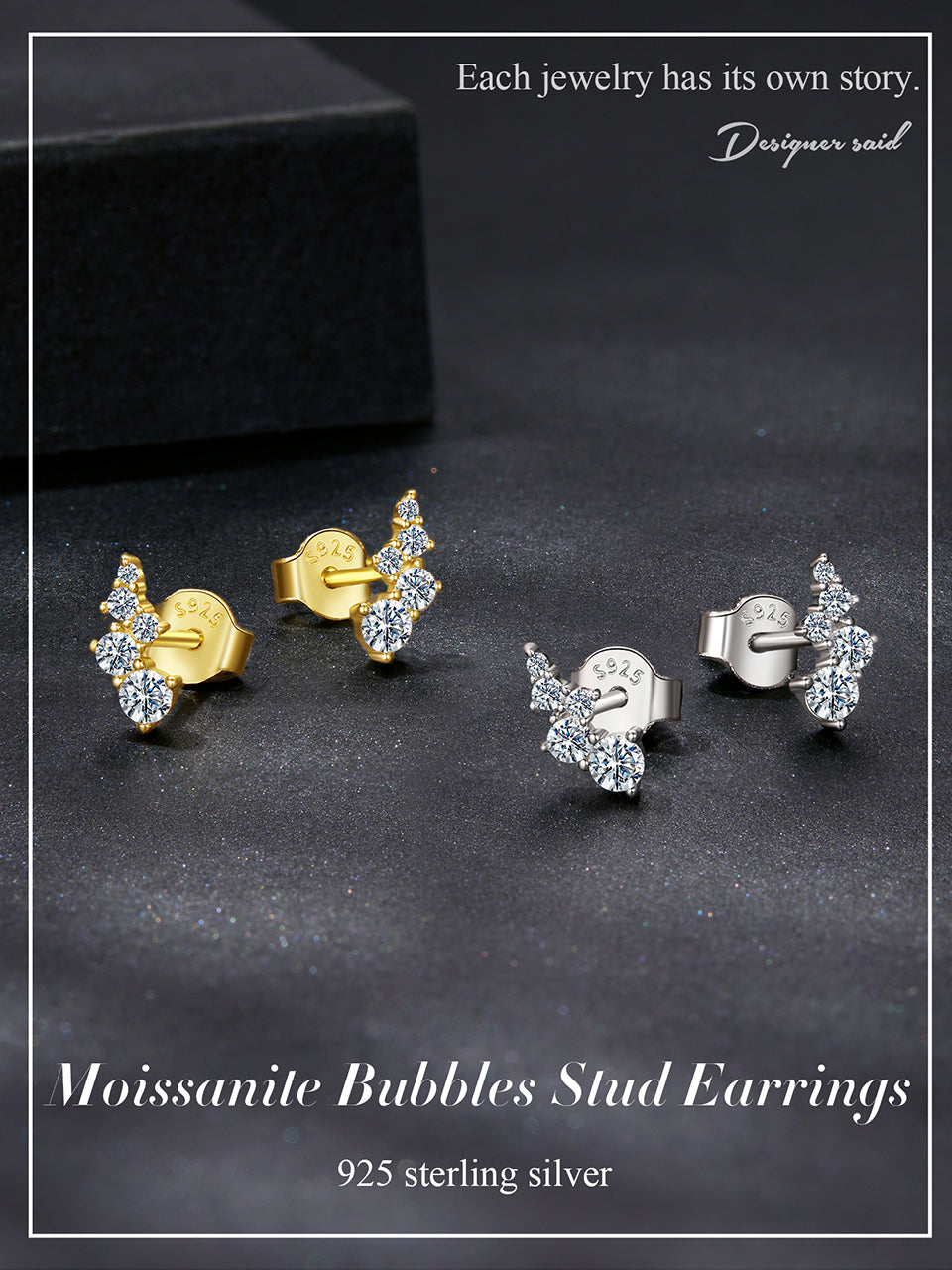 Bubble Moissanite Studs
