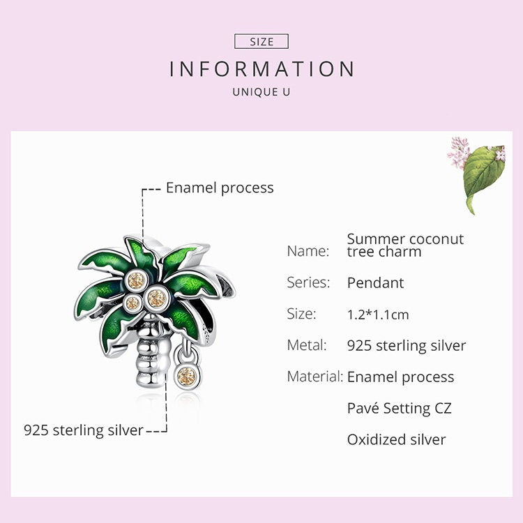 Summer Coconut Tree Charm