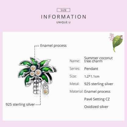 Summer Coconut Tree Charm