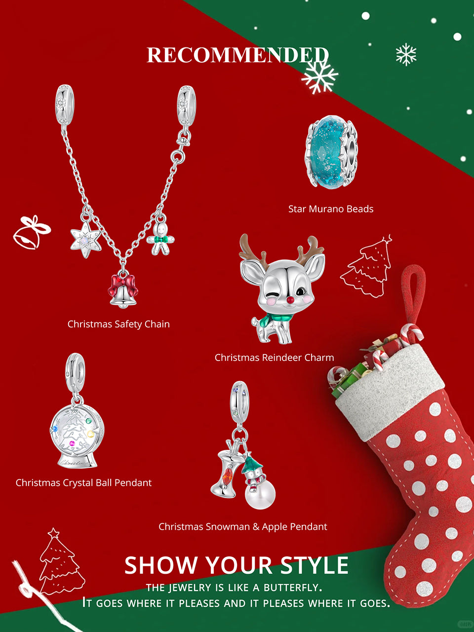 Christmas Reindeer Beads Charm