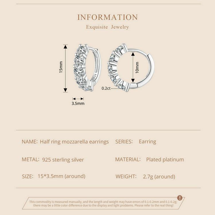 Half-Hoop Moissanite Ear Climbers