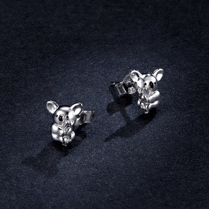 Compact Koala Hoop Earrings