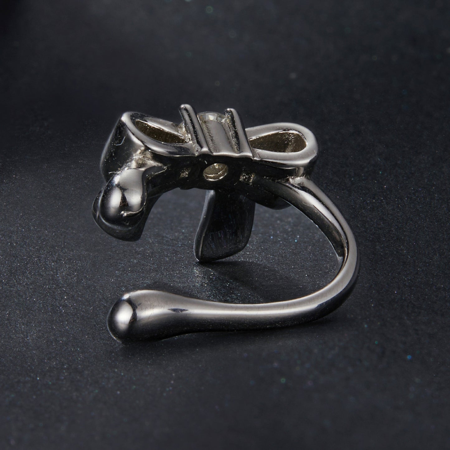 Bow Design Moissanite Ear Cuffs