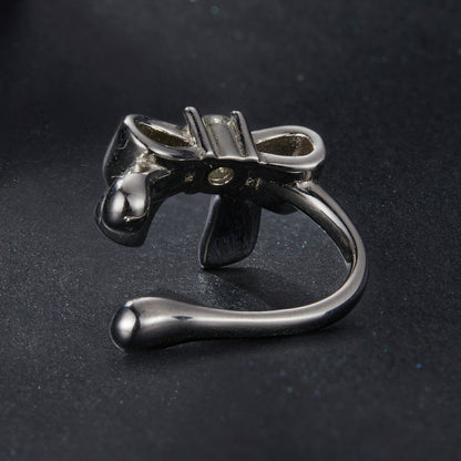 Bow Design Moissanite Ear Cuffs