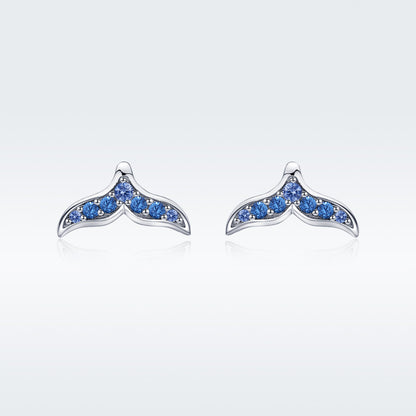Blue Fishtail Earrings
