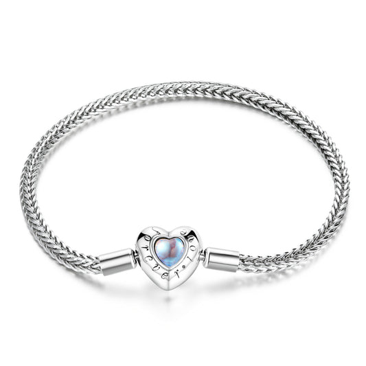 Heart-Shaped Moonstone Basic Bracelet