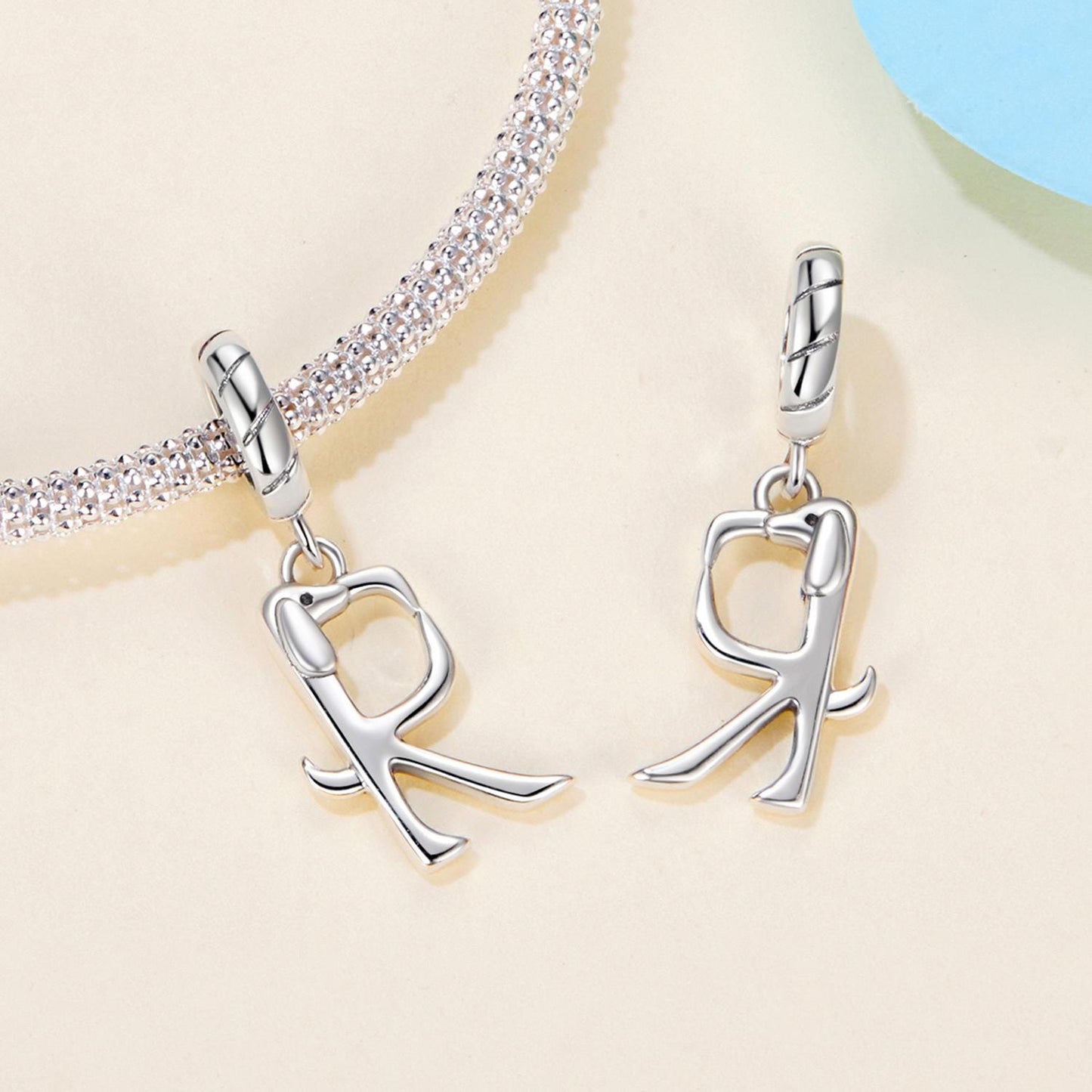 Dachshund Letter Pendant Charm