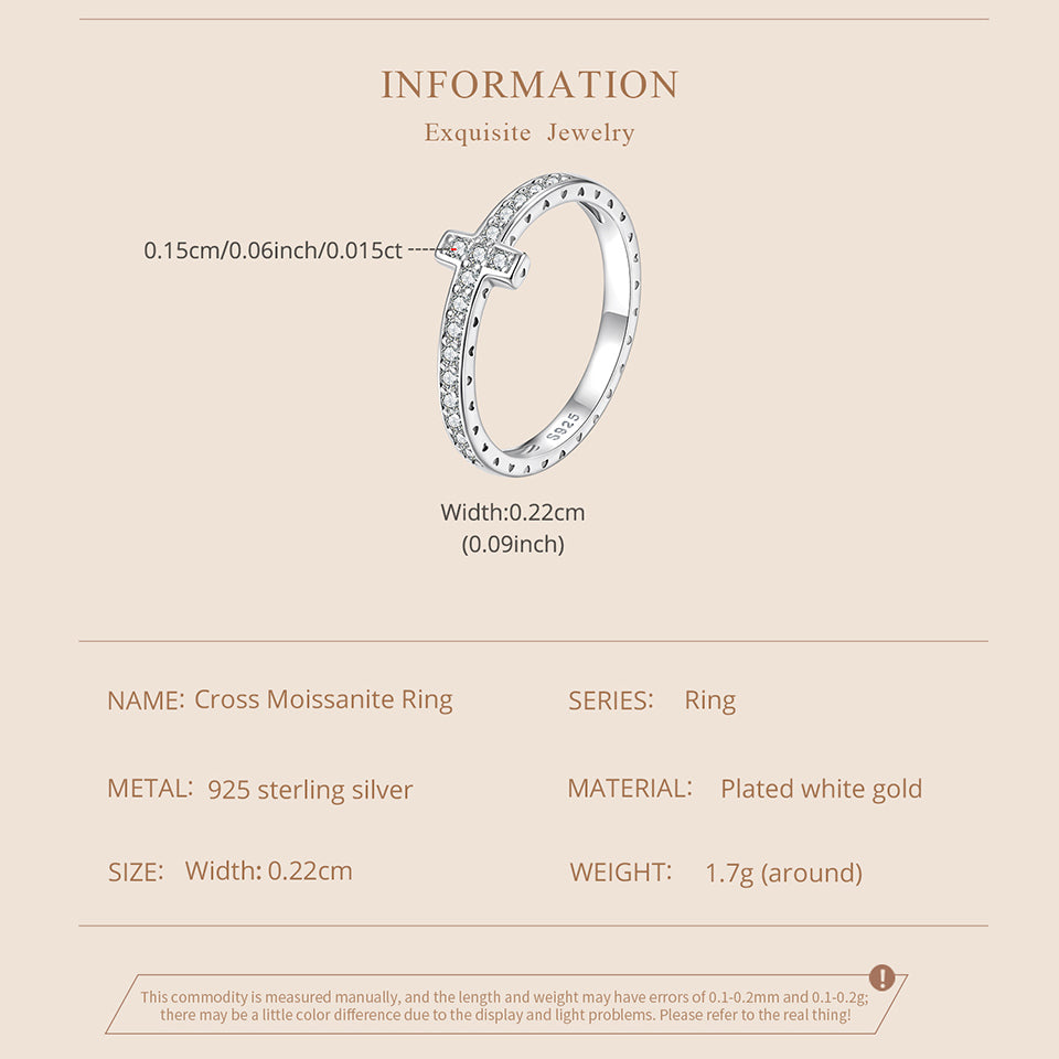 Cross Moissanite Ring