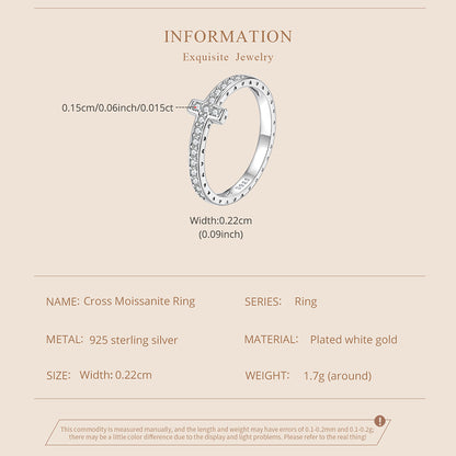 Cross Moissanite Ring