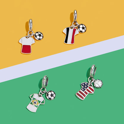 Brazil Football Jersey Charm
