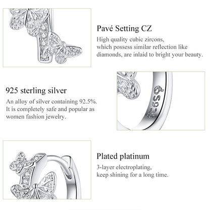 Flying Butterfly Hoop Earrings