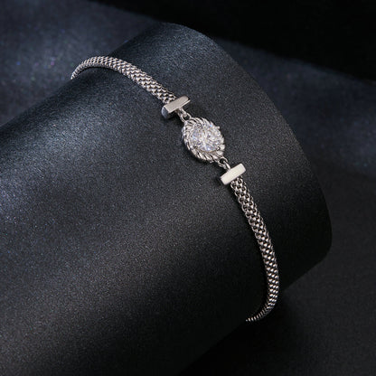 Woven Sterling Silver Moissanite Bracelet