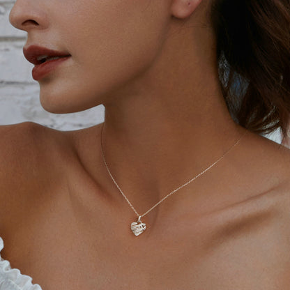 Rippling Heart Pendant Necklace