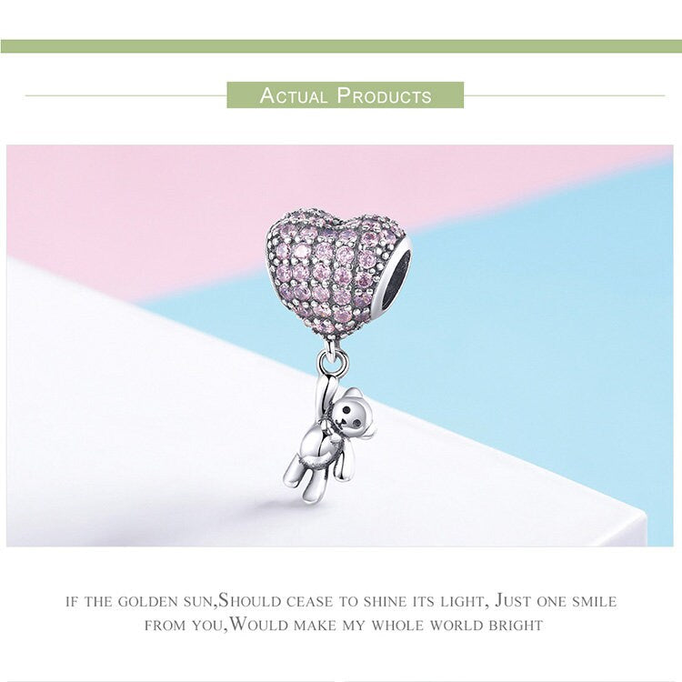 Cute little bear with balloons Charm