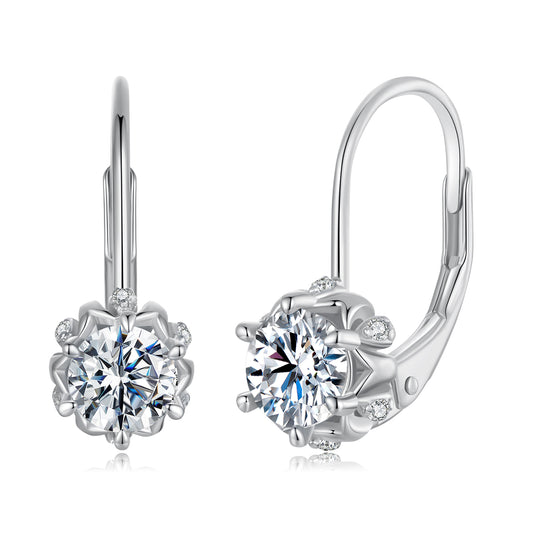 Floral Bud Moissanite Spring Earrings