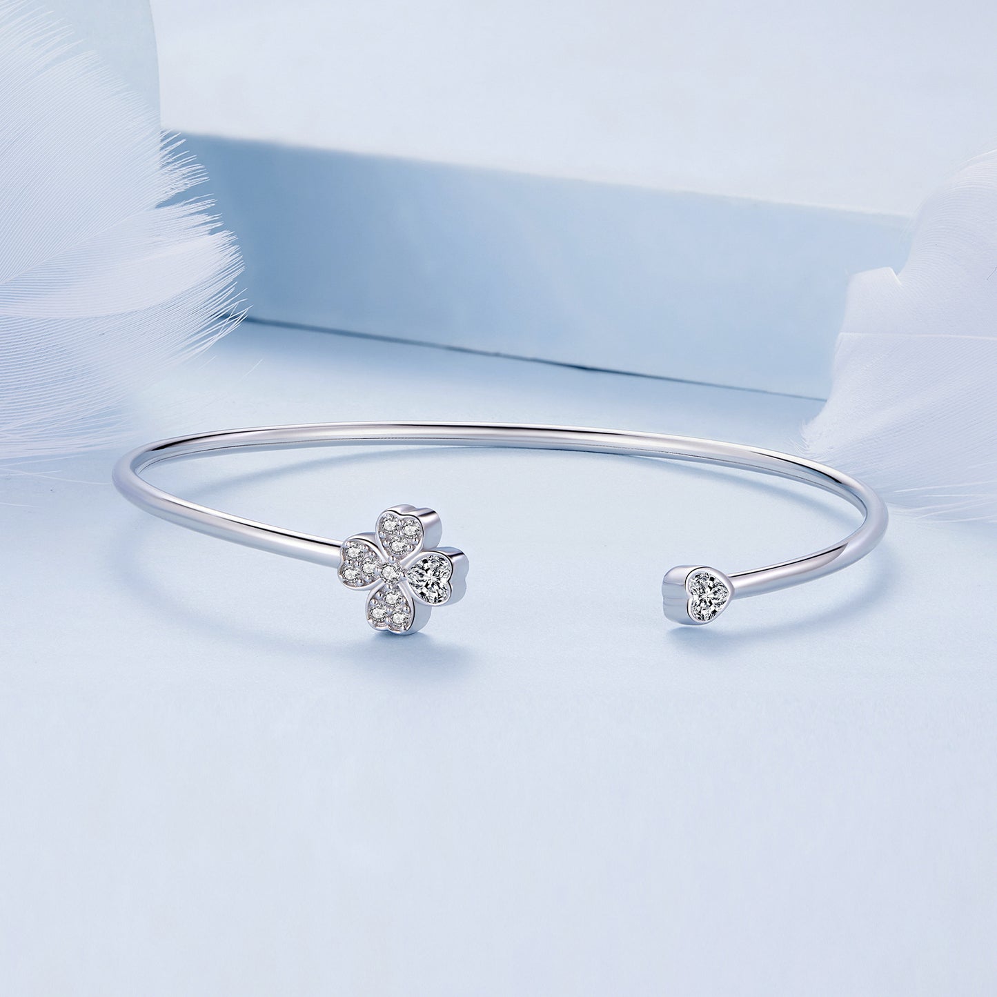 Clover Open Bangle