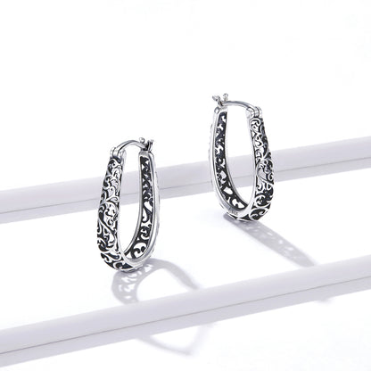 Vintage Vine Hoop Earrings