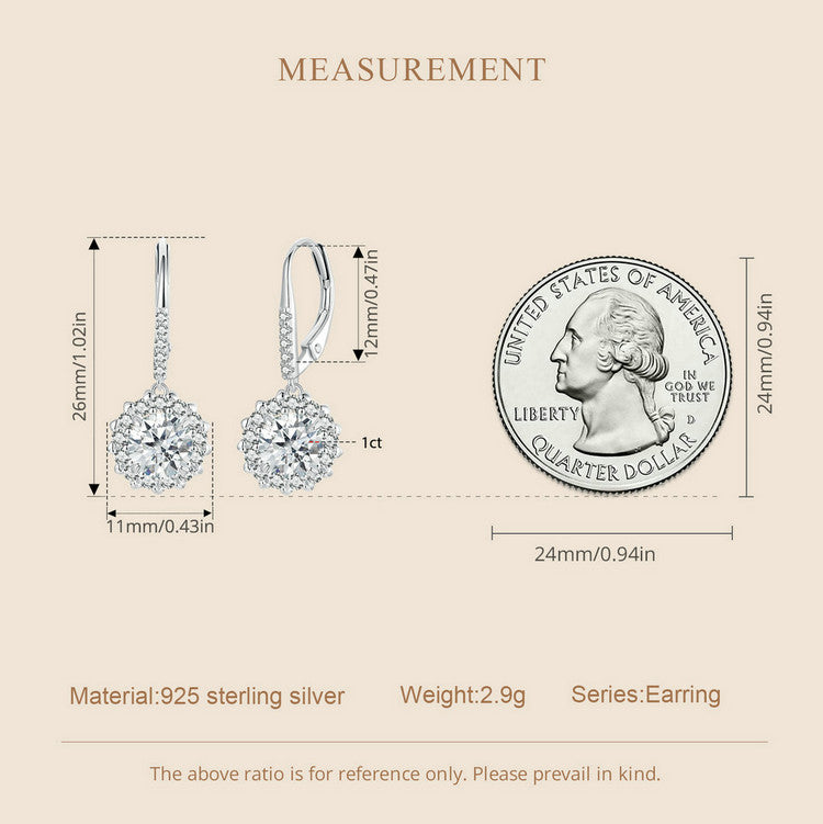 Sparkling 1ct Moissanite Spring Ear Climbers