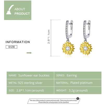 Sunflower Clip-On Earrings