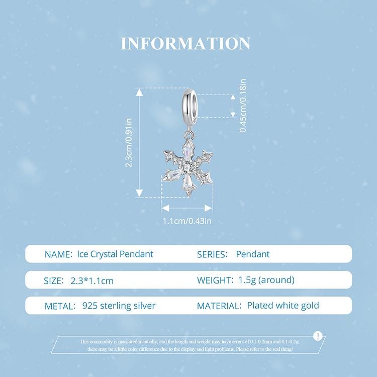 Ice Crystal Pendant Charm