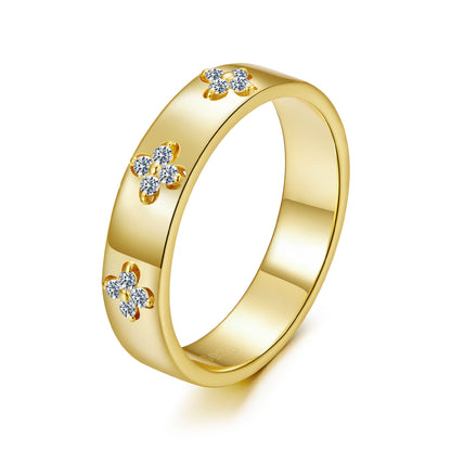 Lucky Clover Moissanite Ring