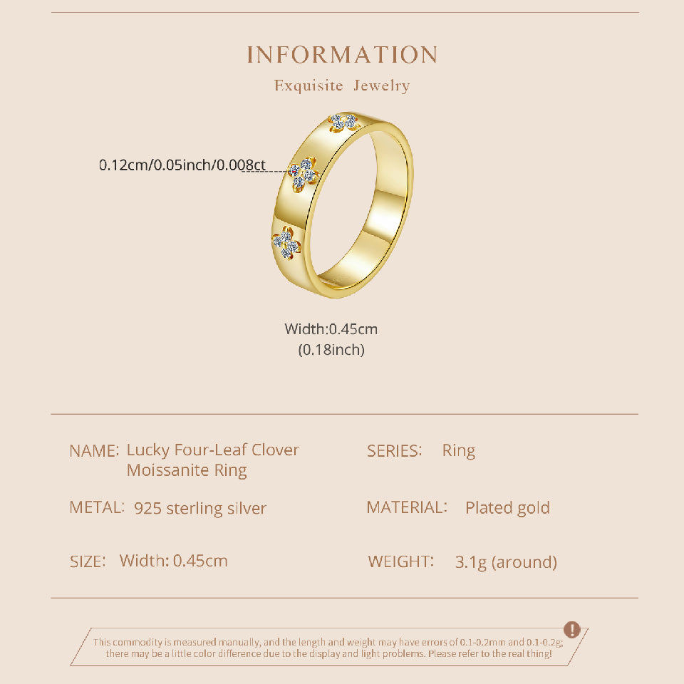 Lucky Clover Moissanite Ring