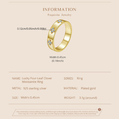 Lucky Clover Moissanite Ring