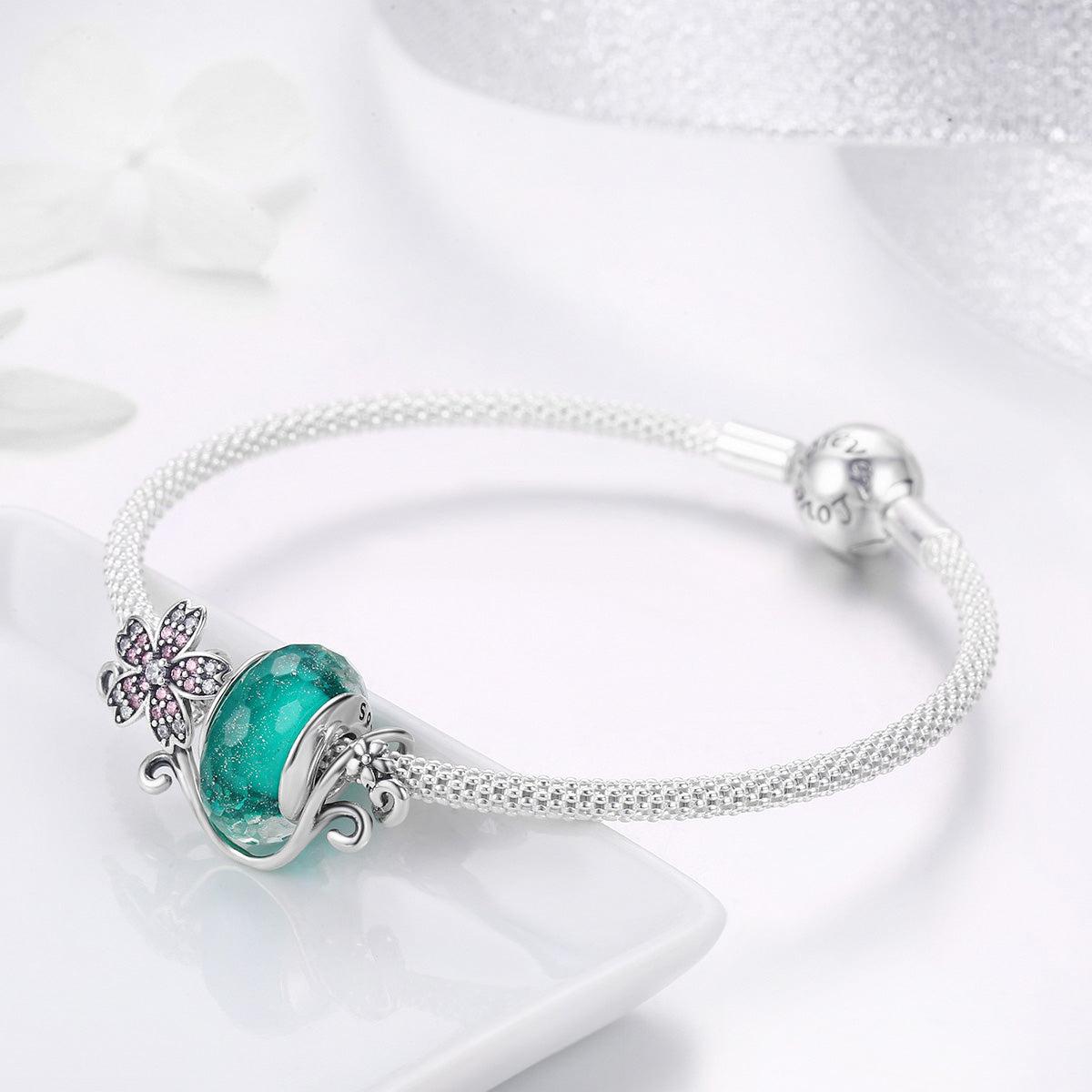 Cherry Blossom Beaded Bracelet