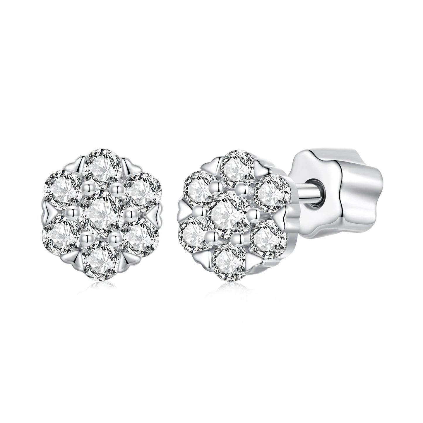 Floral Moissanite Studs