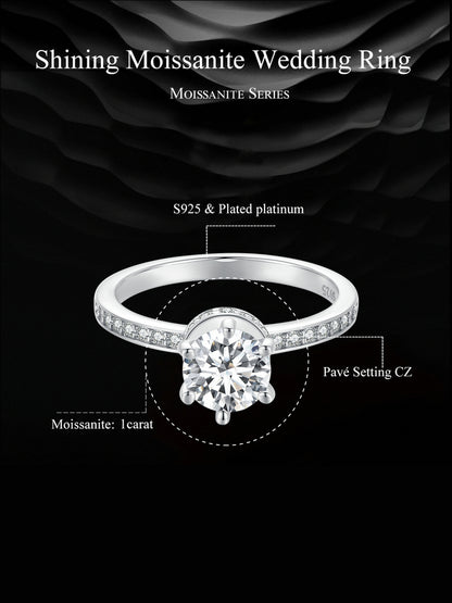 Dazzling Moissanite Wedding Ring