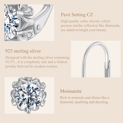 Floral Bud Moissanite Spring Earrings