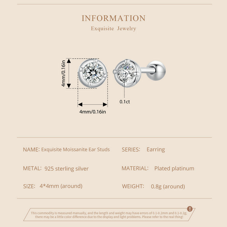 Refined Moissanite Studs