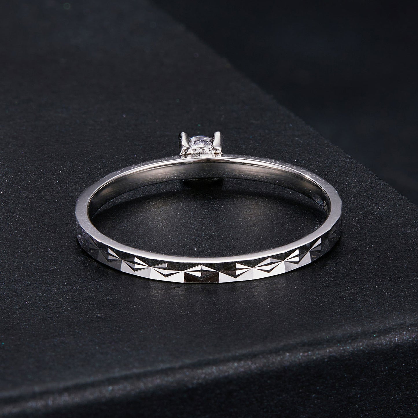 Shimmering Solo Moissanite Ring