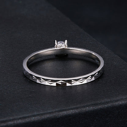 Shimmering Solo Moissanite Ring