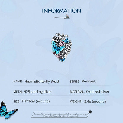 Heart & Butterfly Bead Charm