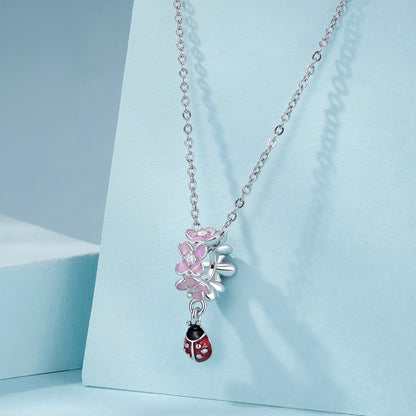 Flower Ladybug Spacer Bead Charm