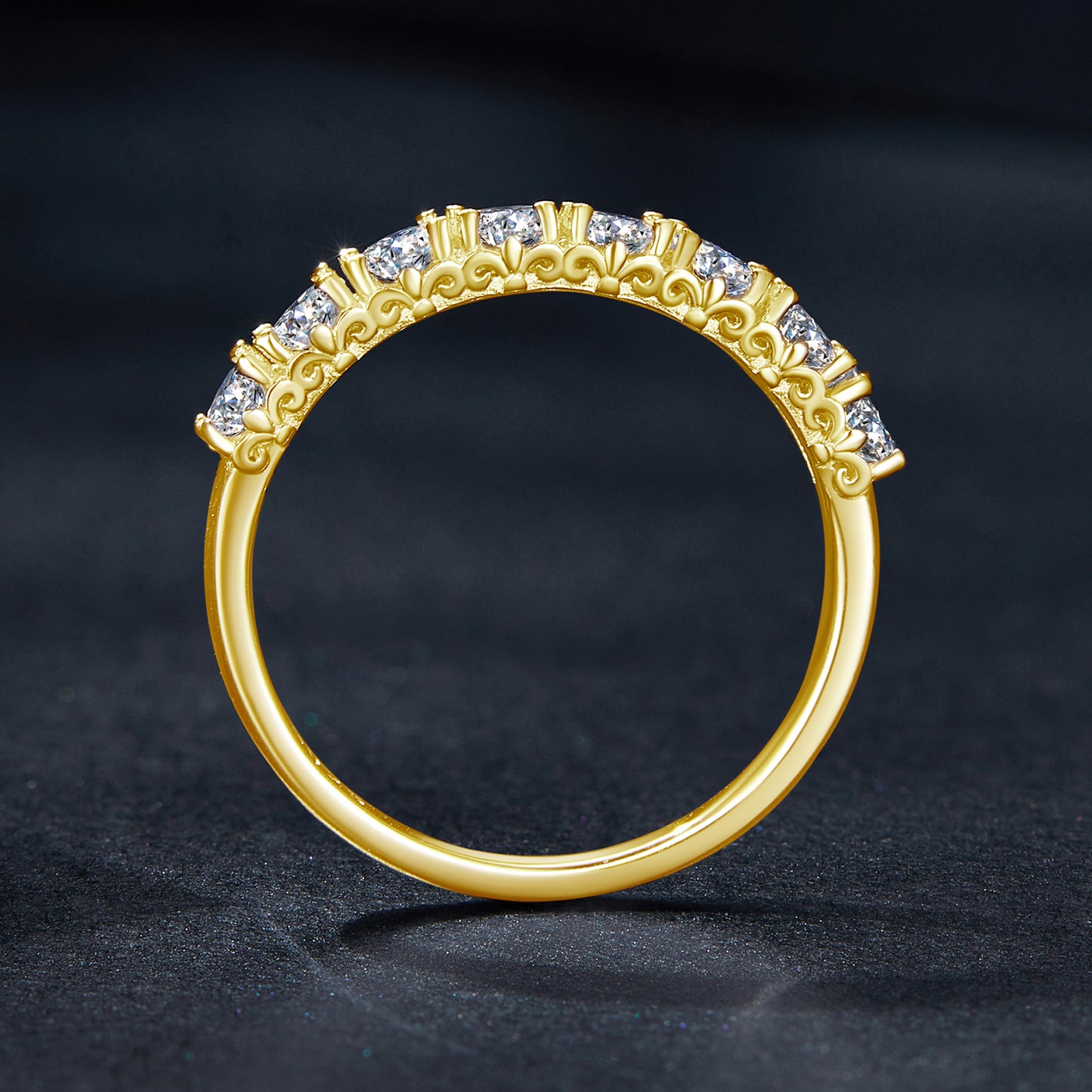 Patterned Moissanite Ring