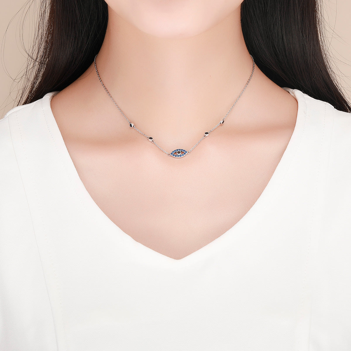 Mystical Eye Sterling Silver Necklace