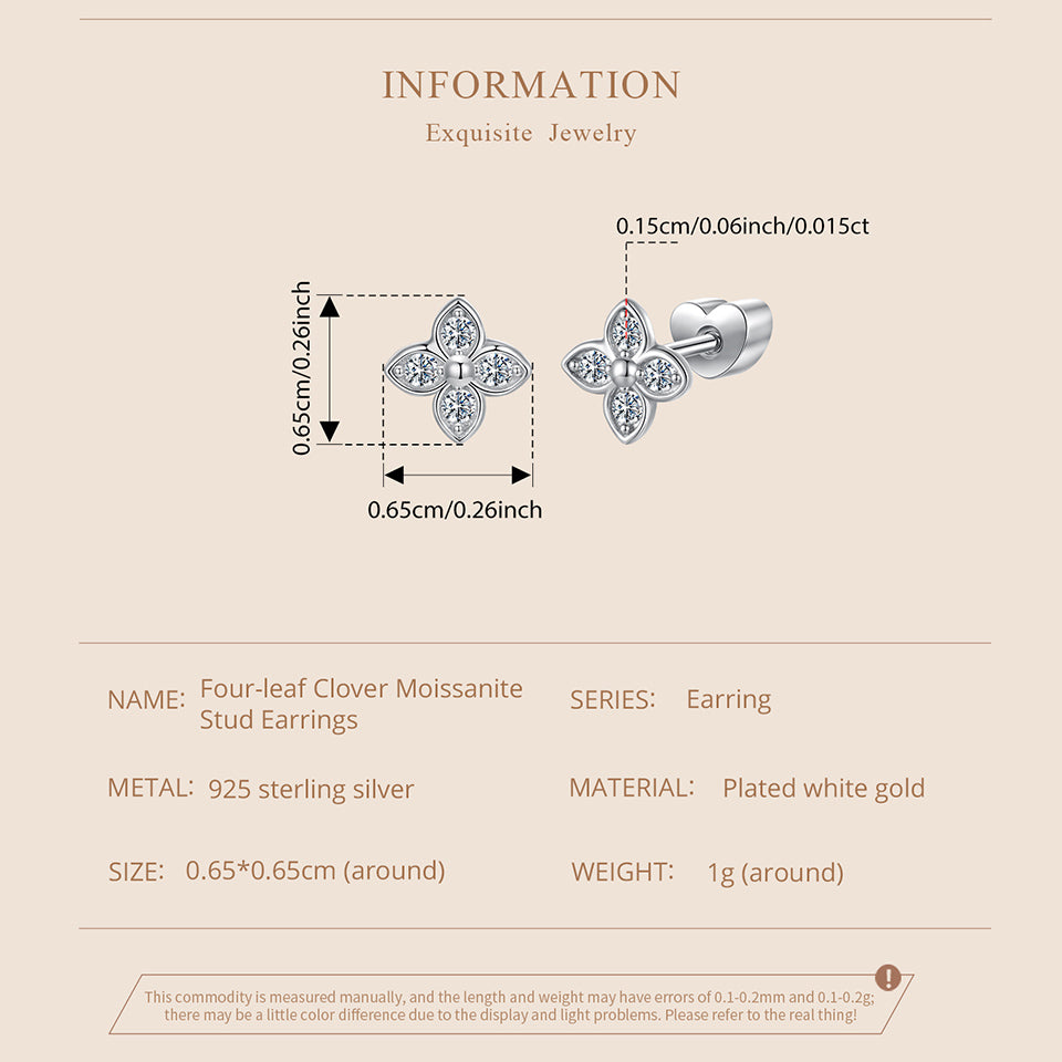 Clover Moissanite Studs