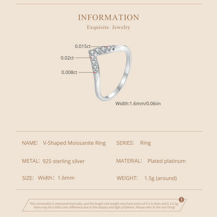 V-Shaped Moissanite Ring