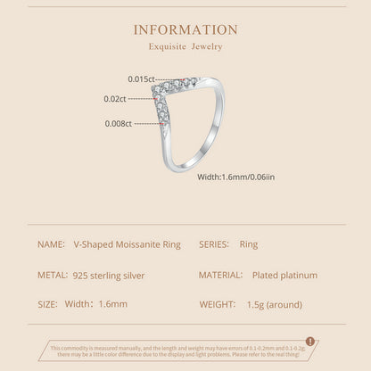 V-Shaped Moissanite Ring