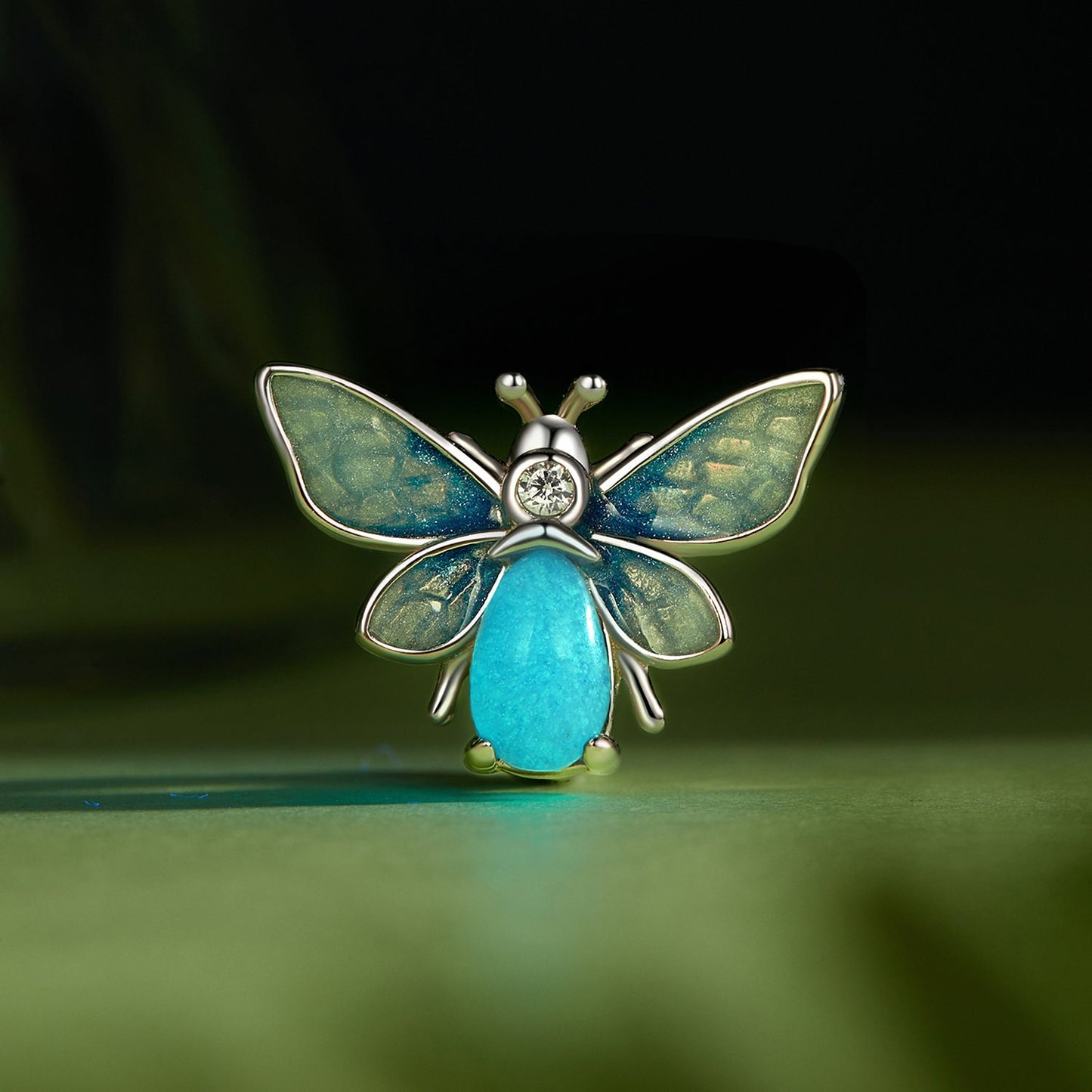 Luminous Radiant Blue Bee Charm