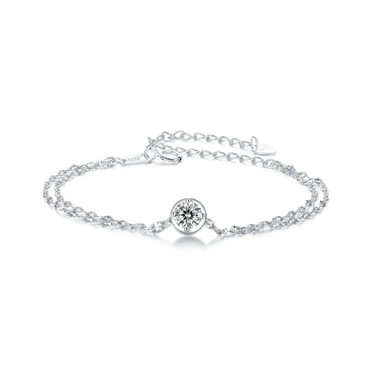 0.5ct Double-Layer Tile Moissanite Bracelet