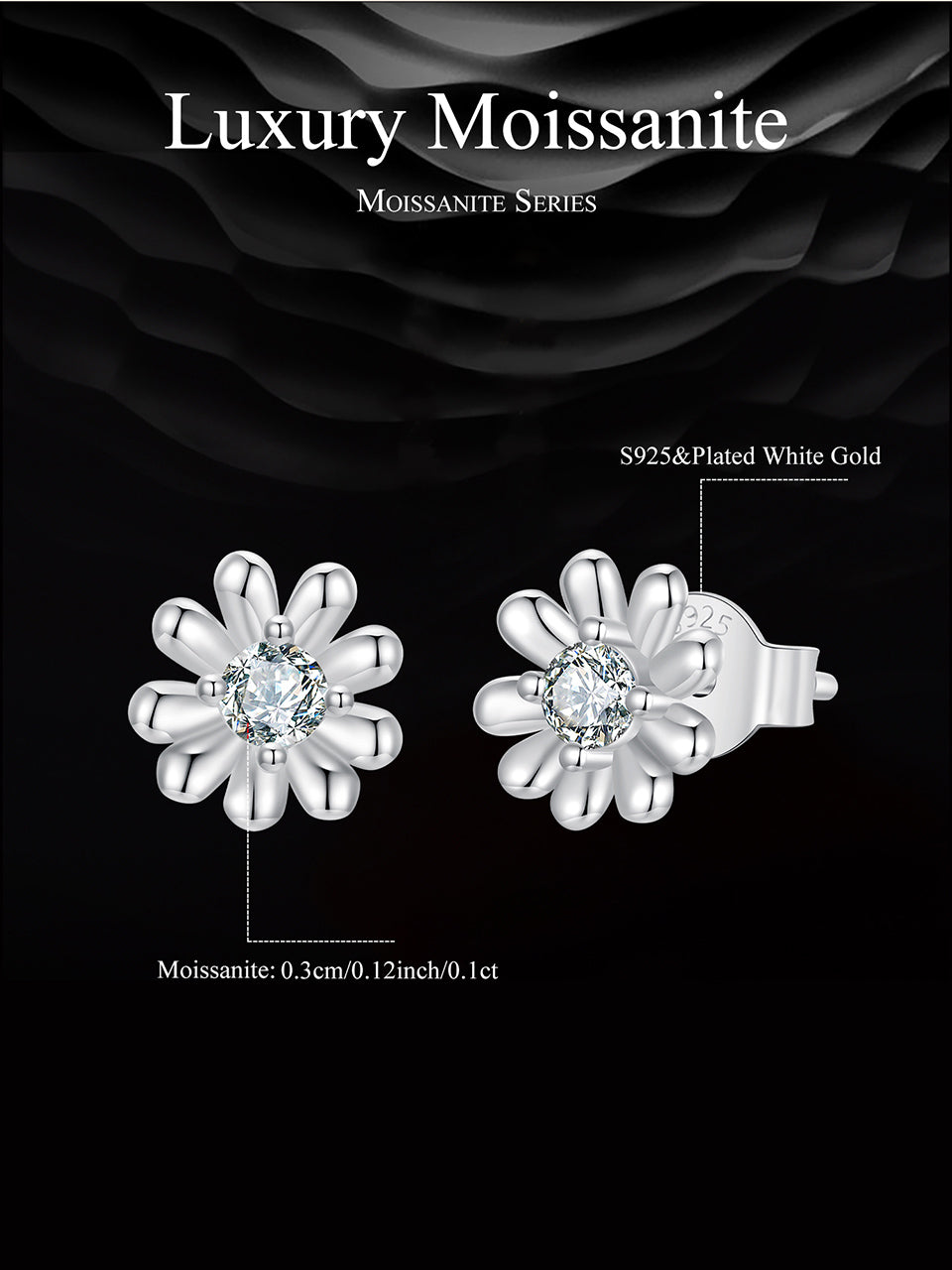 Daisy Moissanite Studs