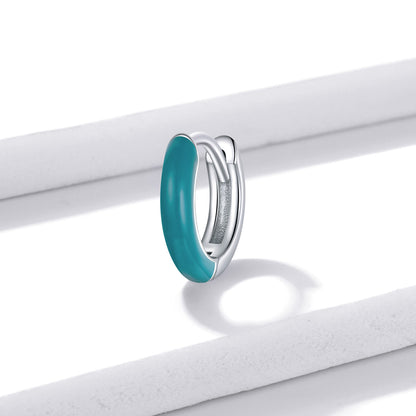 Dual-Tone Clip-On Earrings-Blue
